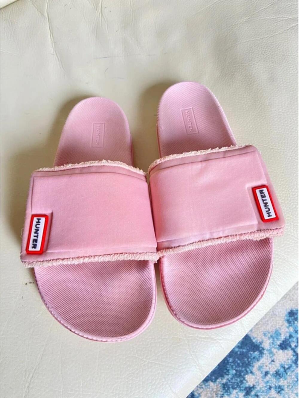 Hunter Baby Pink Original Poolside Terry Cloth Slides